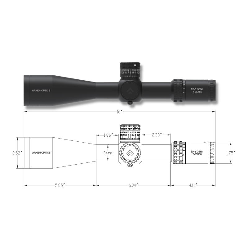 Arken Optics EP-5 7-35X56 Gen 2 FFP MIL VPR - Zero Stop - 34mm Tüp Arken Optics EP-5 7-35X56 Gen 2 FFP MIL VPR - Zero Stop - 34mm Tüp
