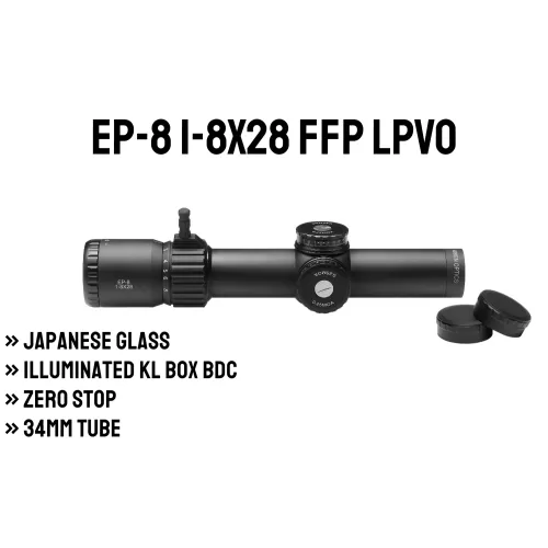 Arken Optics EP-8 1-8x28 FFP LPVO 34mm Tüp Arken Optics EP-8 1-8x28 FFP LPVO 34mm Tüp