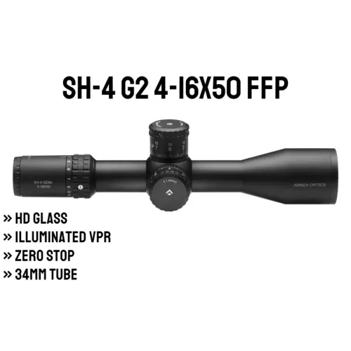Arken Optics SH-4 4-16X50 GEN2 FFP MIL VPR - Zero Stop - 34mm Tüp