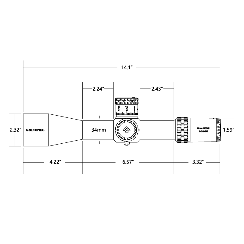 Arken Optics SH-4J 6-24X50 FFP MIL VPR - Zero Stop - 34mm Tüp Arken Optics SH-4J 6-24X50 FFP MIL VPR - Zero Stop - 34mm Tüp